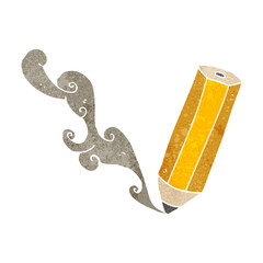 retro cartoon pencil scribbling