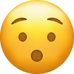 Astonished emoji. Shocked emoticon with gasping face