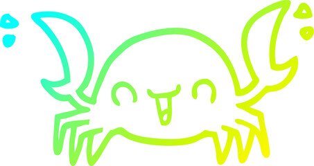 cold gradient line drawing cartoon crab