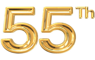 Happy Anniversary 55th 3d Gold