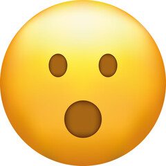 Astonished emoji. Shocked emoticon with gasping face