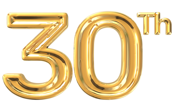 Happy Anniversary 30th 3d Gold