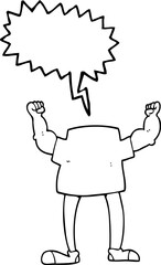 speech bubble cartoon headless man
