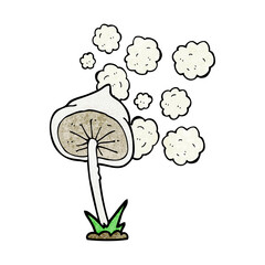 textured cartoon mushroom