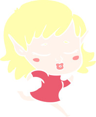 pretty flat color style cartoon elf girl running