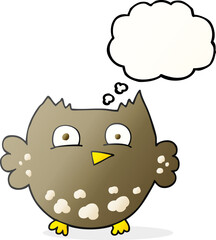 thought bubble cartoon little owl