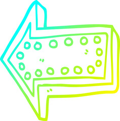 cold gradient line drawing cartoon arrow pointing direction