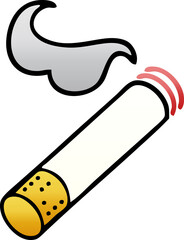gradient shaded cartoon smoking cigarette