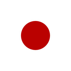 Japan flag simple icon in round or circle shape	