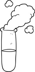 black and white cartoon science test tube