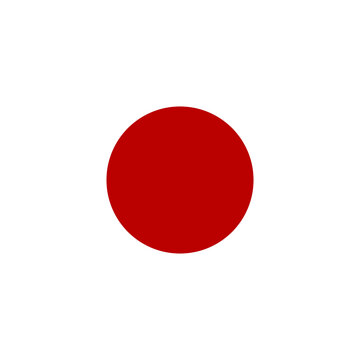Japan flag simple icon in round or circle shape	