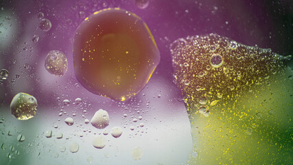 Abstrakcja - galaktyka fioletowo-żółta - obrazy, fototapety, plakaty