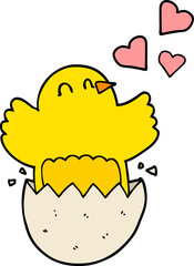 cute hatching chick cartoon
