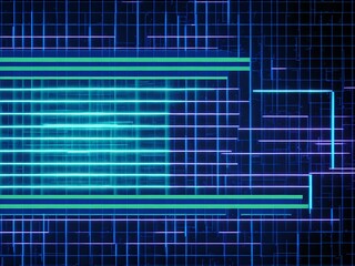 abstract technology blue background with growing lines. Abstract technology design with neon colors and grid lines. Representing chips, ai, machine learning, gpu, cpu, computer, internet, cloud, gpt 