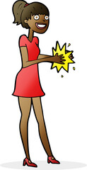 cartoon woman clapping hands