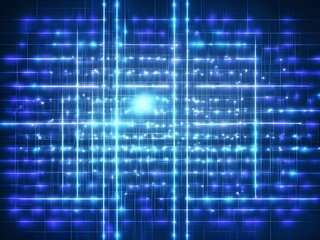 abstract technology blue background with growing lines. Abstract technology design with neon colors and grid lines. Representing chips, ai, machine learning, gpu, cpu, computer, internet, cloud, gpt 
