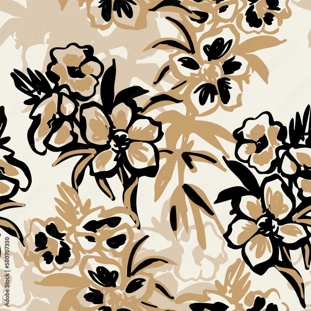 Canvas Prints Beautiful floral seamless pattern. Cute natural background with small flowers