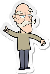 sticker of a cartoon old man telling story