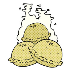 comic book style cartoon hot pies