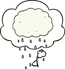 cartoon rain cloud and thought bubble