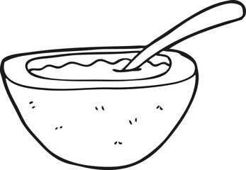 black and white cartoon porridge