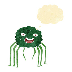 cartoon spider with thought bubble
