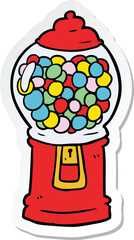 sticker of a cartoon gumball machine