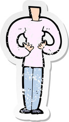 retro distressed sticker of a cartoon female body