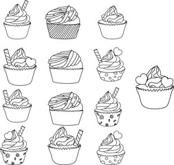 set of cupcakes