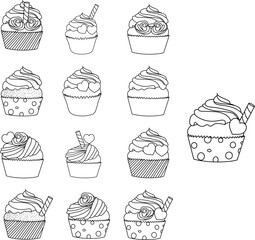 set of cupcakes
