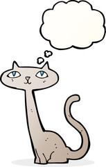 cartoon cat with thought bubble