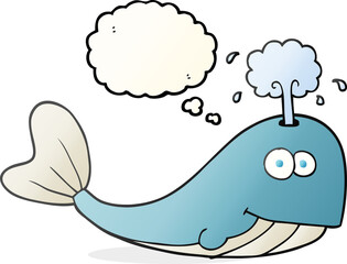 thought bubble cartoon whale spouting water