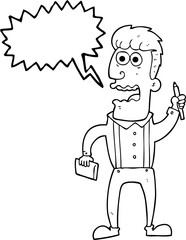 speech bubble cartoon stressed reporter