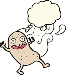 cartoon potato with thought bubble
