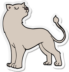 distressed sticker of a cartoon lioness