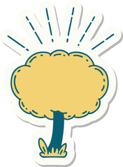 sticker of tattoo style tree