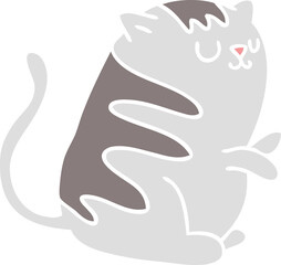 quirky hand drawn cartoon cat