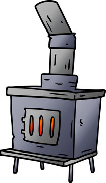 recommend clip art: gradient cartoon doodle of a house furnace