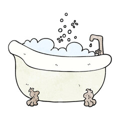 textured cartoon bath full of water