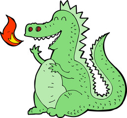 cartoon fire breathing dragon