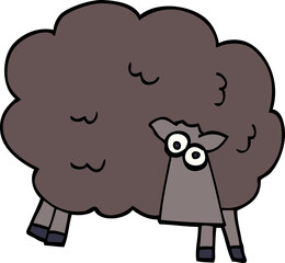 Naklejka premium cartoon doodle black sheep