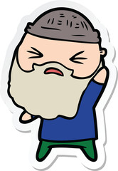 sticker of a cartoon man with beard