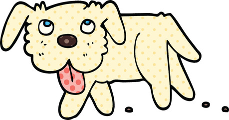 comic book style cartoon happy dog