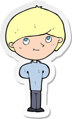 Obraz premium sticker of a cartoon happy boy