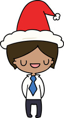 christmas cartoon of kawaii boy