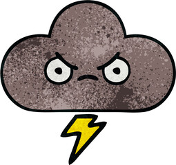 retro grunge texture cartoon storm cloud