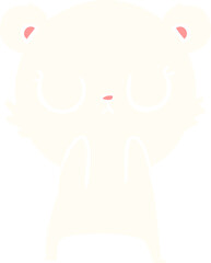 peaceful flat color style cartoon polar bear