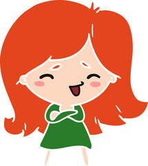 cartoon of a cute kawaii girl