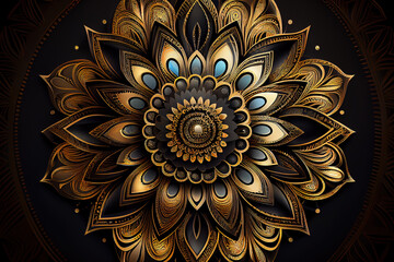 Ornamental Geometric luxury mandala pattern vector design. Generative Ai