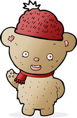 Fototapeta premium cartoon bear in hat
